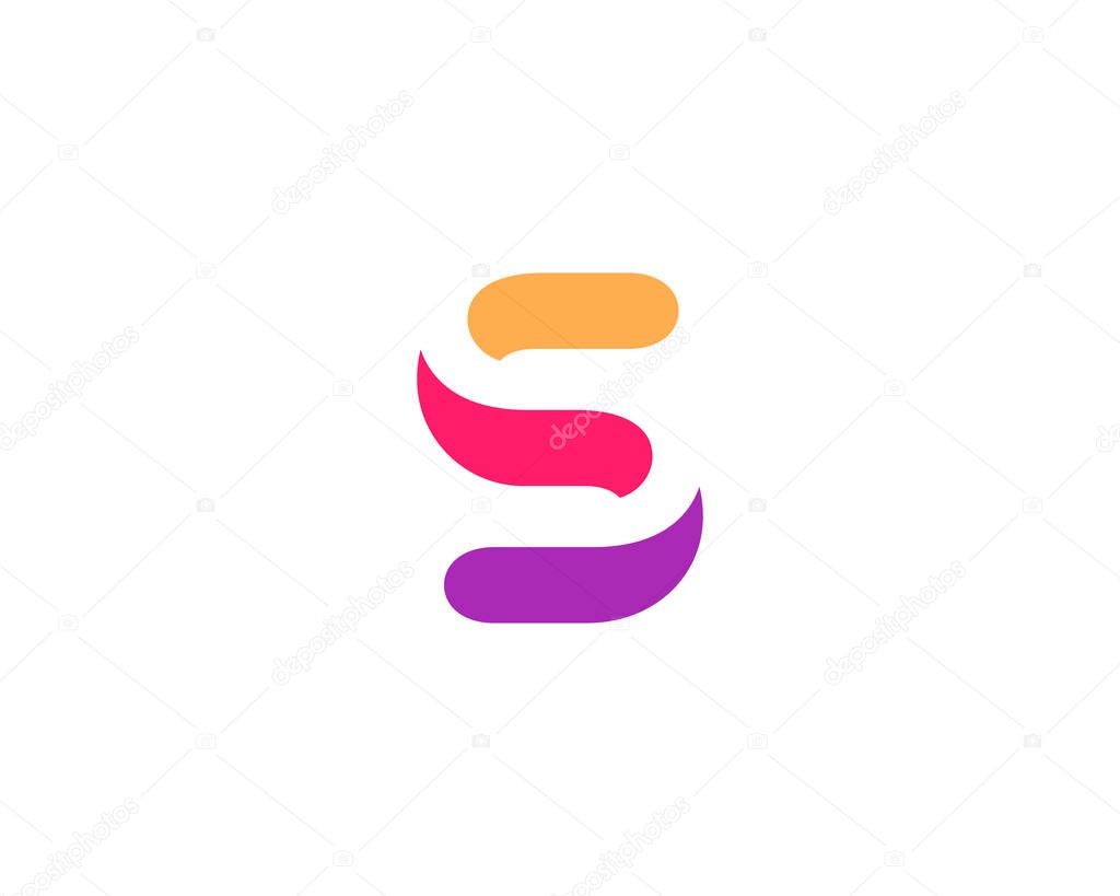 Letter S or number 5 logo icon design template elements
