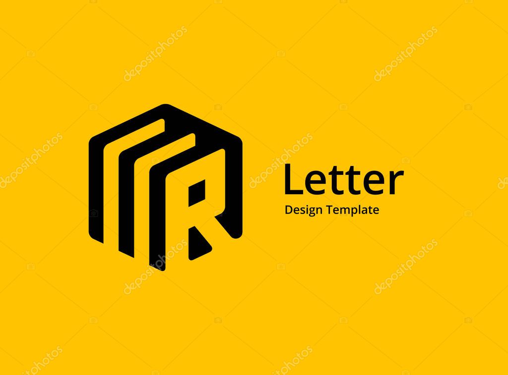 Letter R logo icon design template elements
