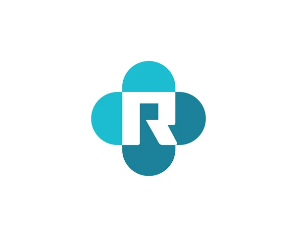 クロスとプラス医療ロゴアイコンデザインテンプレート要素と手紙R — ストックベクタ