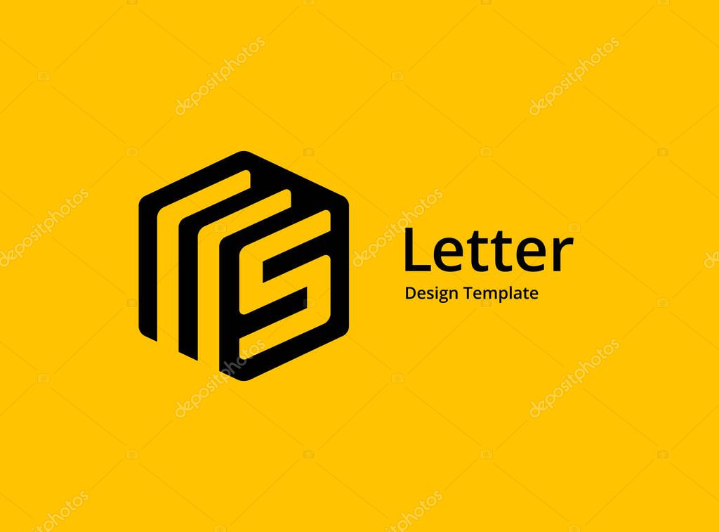 Letter S or number 5 document logo icon design template elements