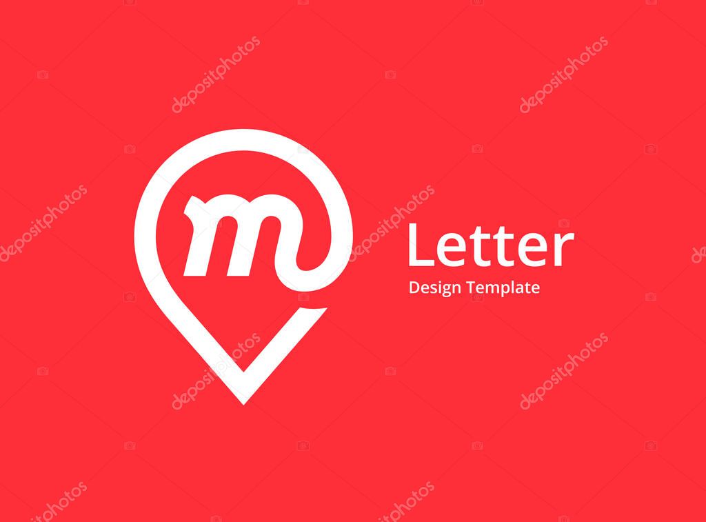 Letter M geotag logo icon design template elements