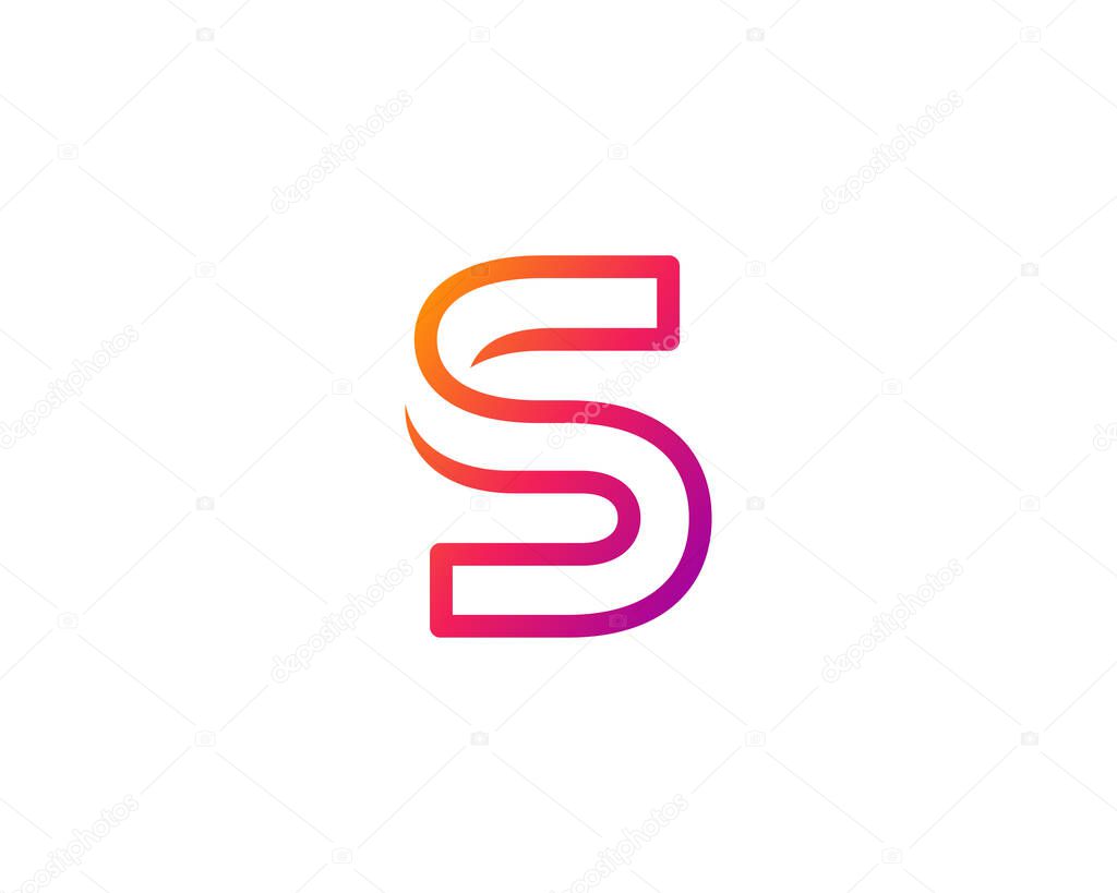 Letter S or number 5 logo icon design template elements