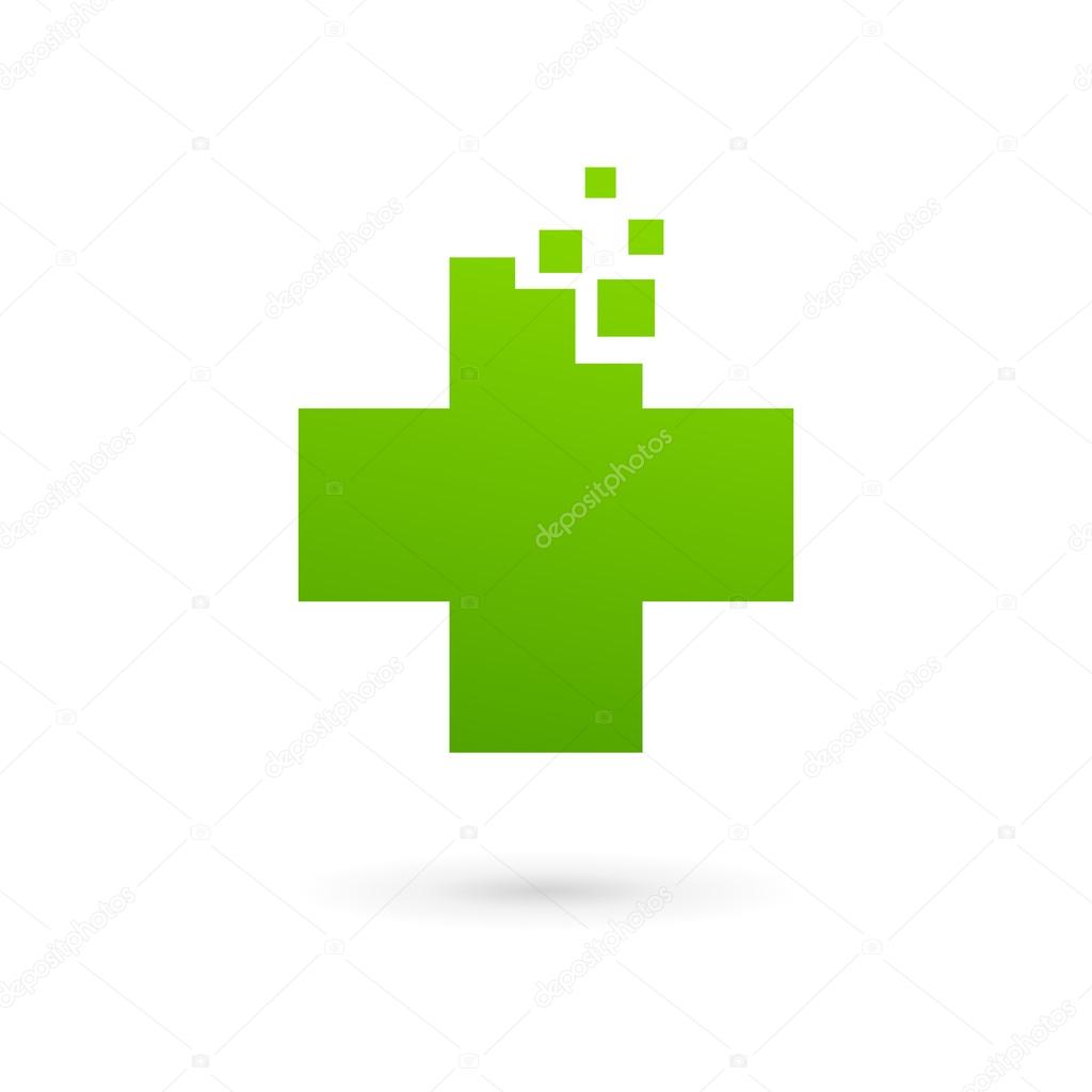 Medical logo icon design template with cross and plus. Vector sign