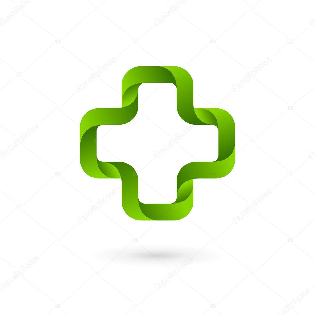 Medical logo icon design template with cross and plus. Vector sign