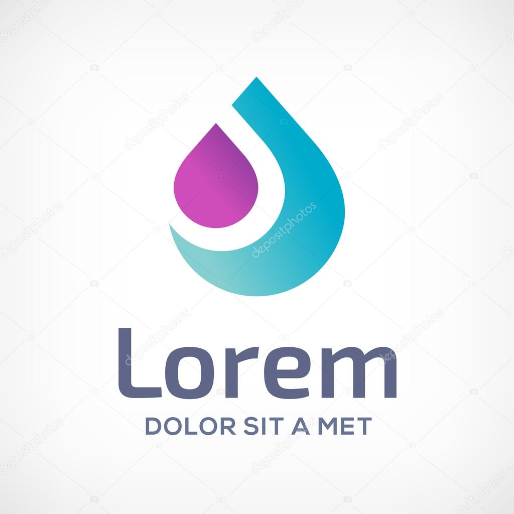 Water drop symbol logo design template icon. May be used in ecological, medical, chemical, food and oil design