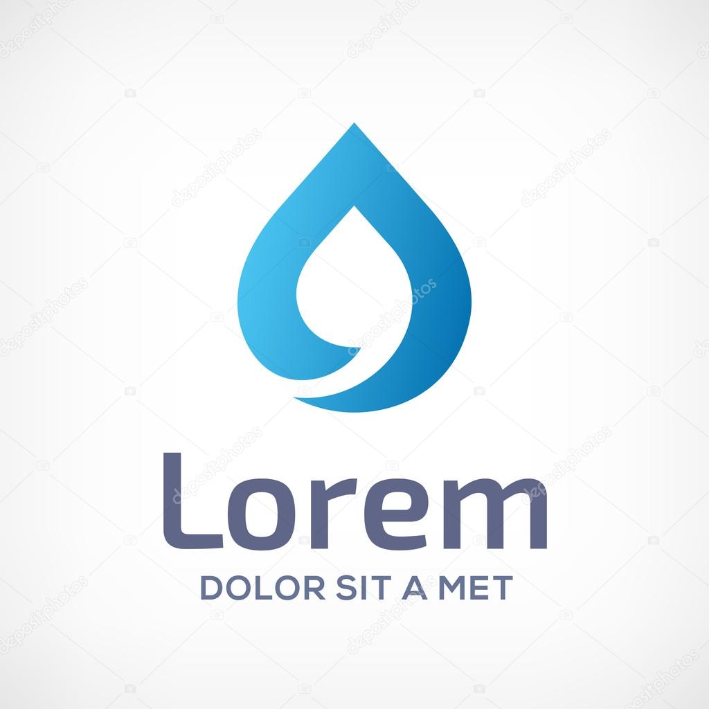 Water drop symbol logo design template icon. May be used in ecological, medical, chemical, food and oil design