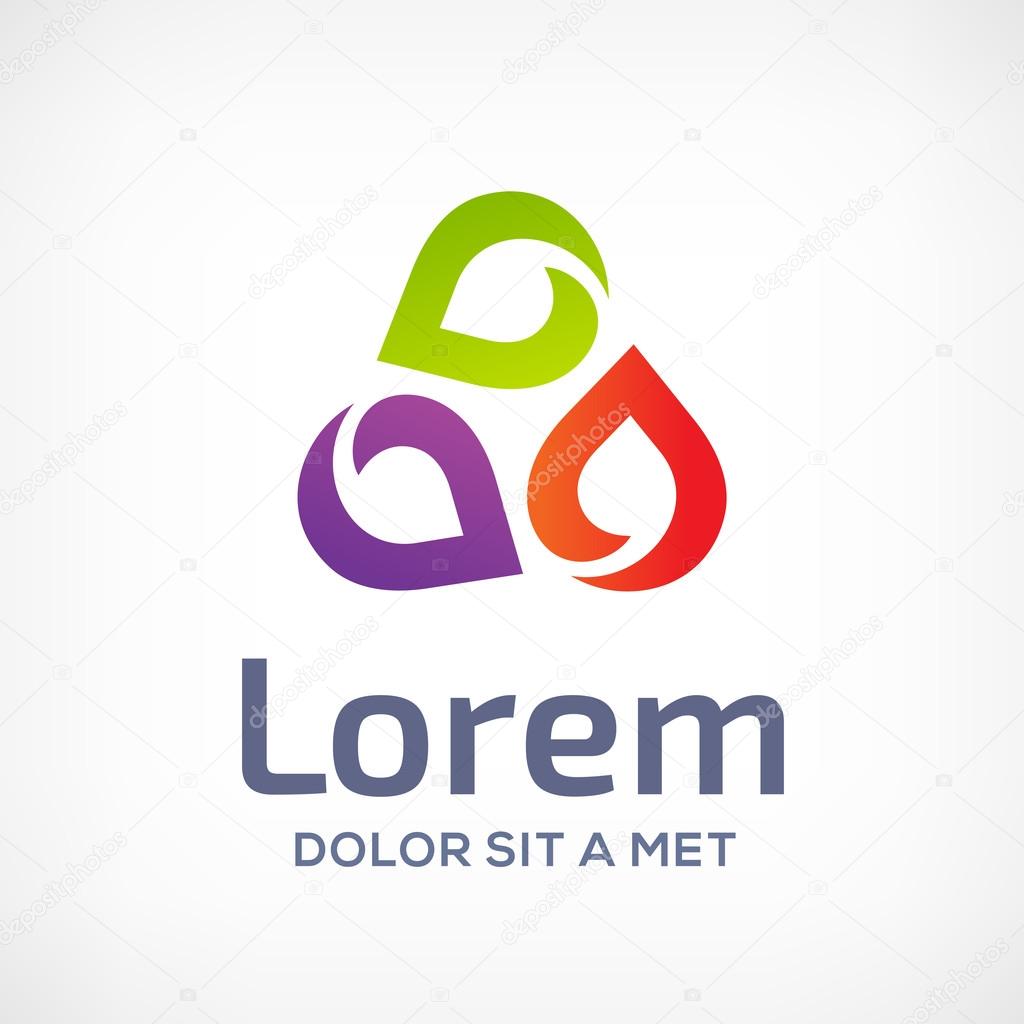 Water drop symbol logo design template icon. May be used in ecological, medical, chemical, food and oil design