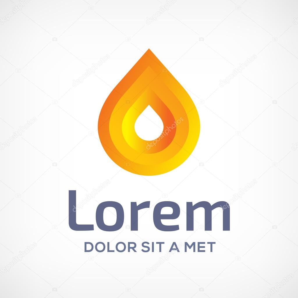 Water drop symbol logo icon. May be used in ecological, medical, chemical, food and oil design