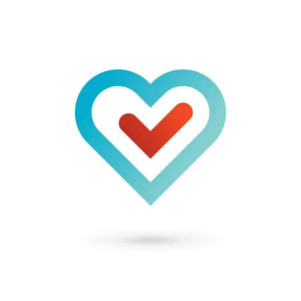Srdce symbol ikonu šablony prvky loga — Stockový vektor