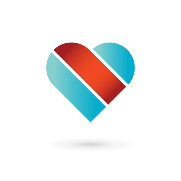 Καρδιά και κορδέλα σύμβολο εικονίδιο με το λογότυπο — Διανυσματικό Αρχείο