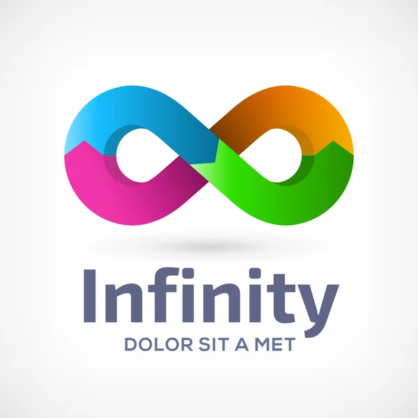 Modelo de design de ícone de logotipo de símbolo de loop infinito com setas — Vetor de Stock