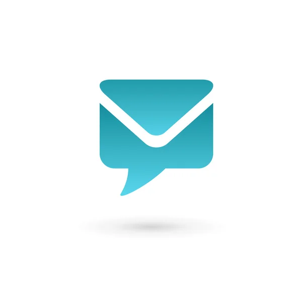 Значок логотипа логотипа речи на конверте электронной почты — стоковый вектор