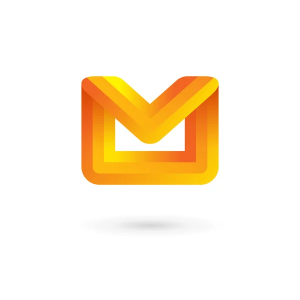 E-mail envelope letter M logo icon design template — Stock Vector