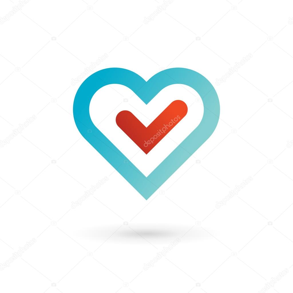 Heart symbol logo icon. May be used in medical, dating, Valentines Day and wedding design