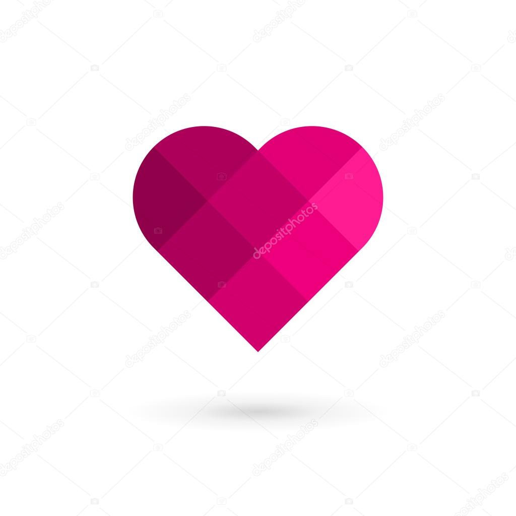 Mosaic heart symbol logo icon. May be used in medical, dating, Valentines Day and wedding design