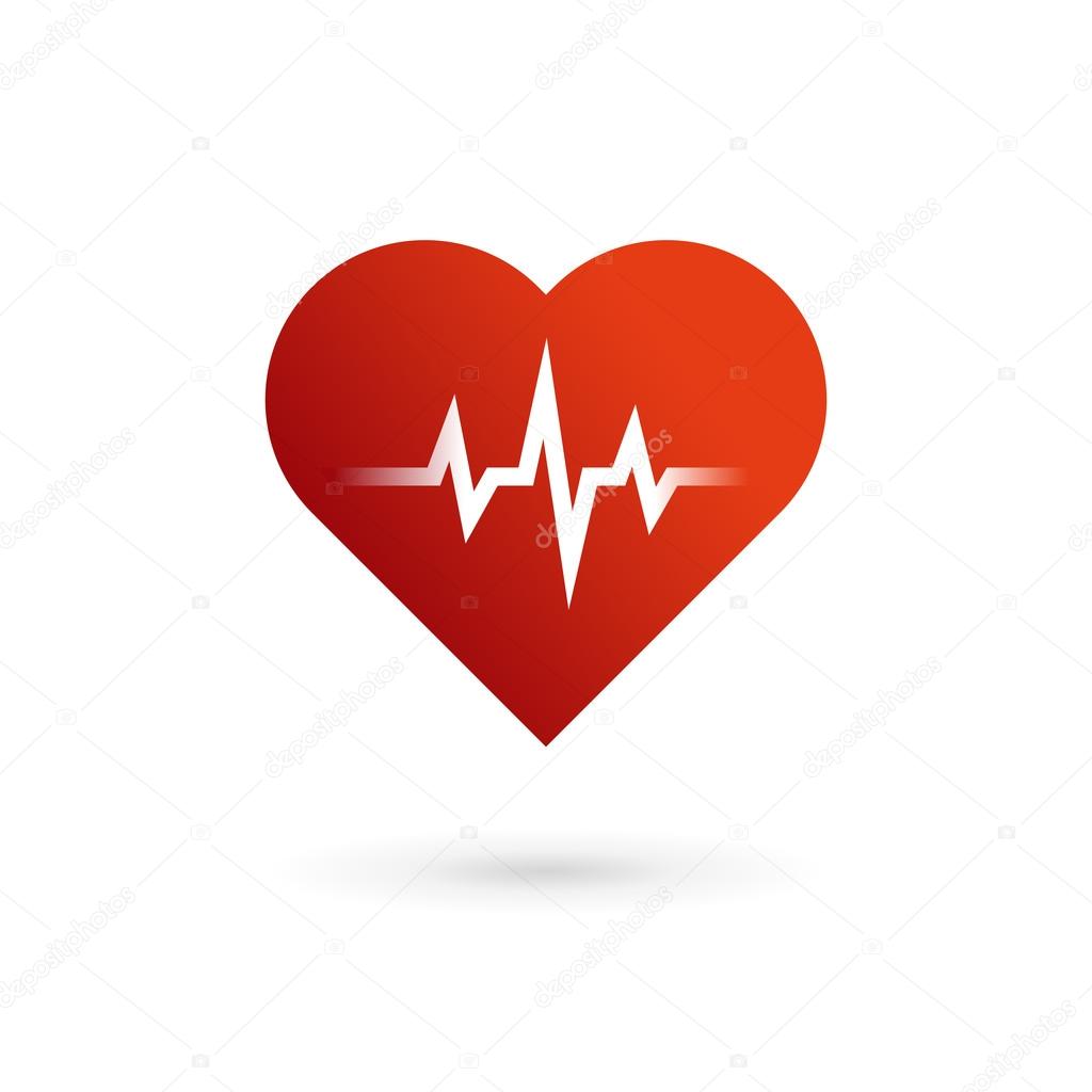 Heart cardiology symbol logo icon. May be used in medical, dating, Valentines Day and wedding design