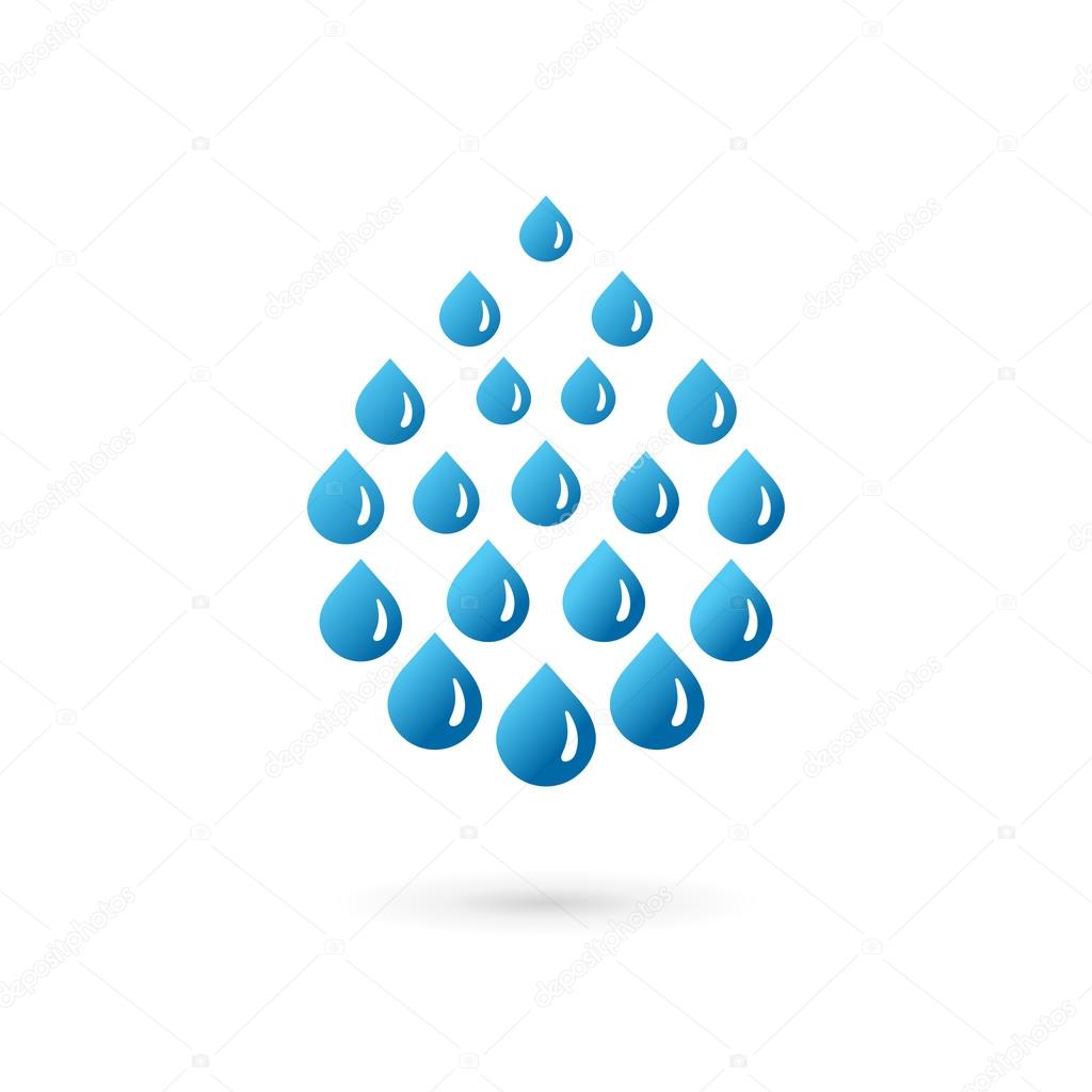 Water drop symbol logo icon design template. May be used in ecological, medical, chemical, food and oil design.