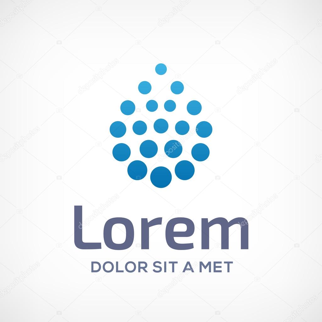 Water drop symbol logo icon design template. May be used in ecological, medical, chemical, food and oil design.