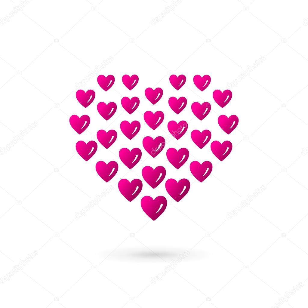 Heart symbol logo icon design template. Vector sign. May be used in medical, dating, Valentines Day and wedding design