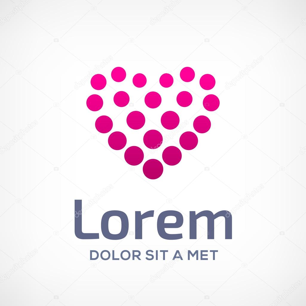Heart symbol logo icon design template. Vector sign. May be used in medical, dating, Valentines Day and wedding design