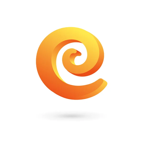 Carta C espiral logotipo ícone design elementos modelo —  Vetores de Stock