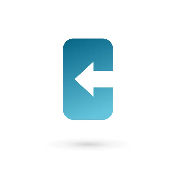 Letter C mobile phone app logo icon design template — Stock Vector