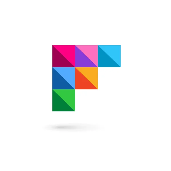 F harfi mozaik logo simge tasarım şablonu öğeleri — Stok Vektör