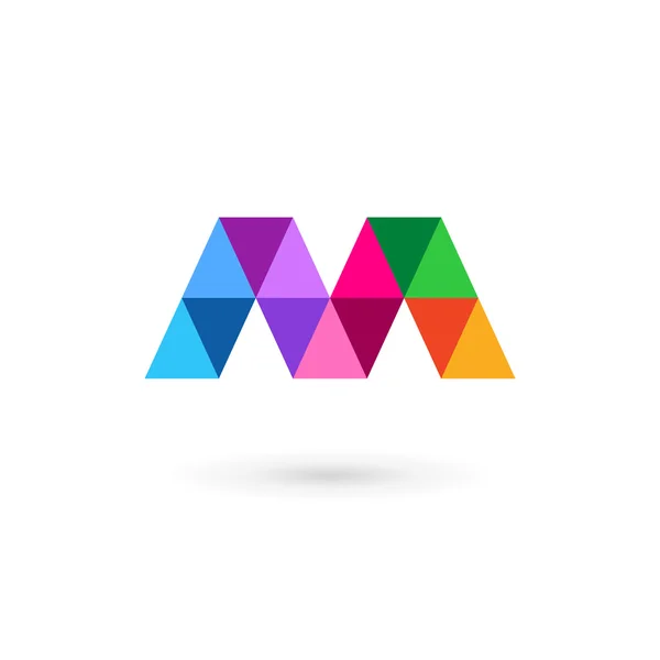 Bokstaven M mosaik logo ikon designelement mall — Stock vektor