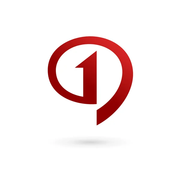 Nummer eins 1 Sprechblase Logo Symbol Design-Vorlagen-Elemente — Stockvektor