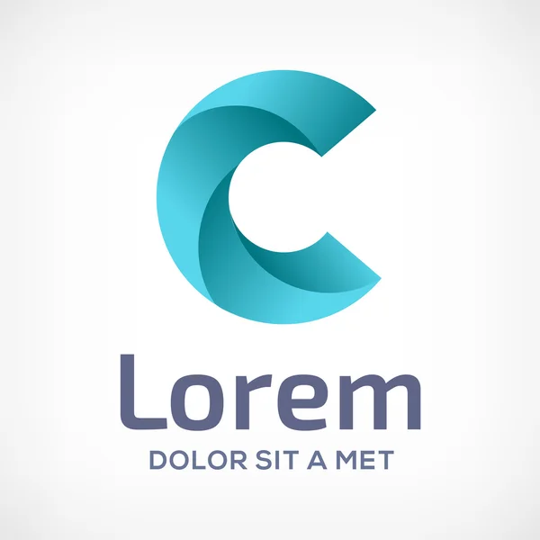 Letra C logotipo ícone design elementos de modelo. Sinal de cor vetorial. —  Vetores de Stock