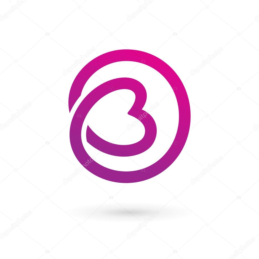 Letter B heart logo icon design template elements. Vector color sign