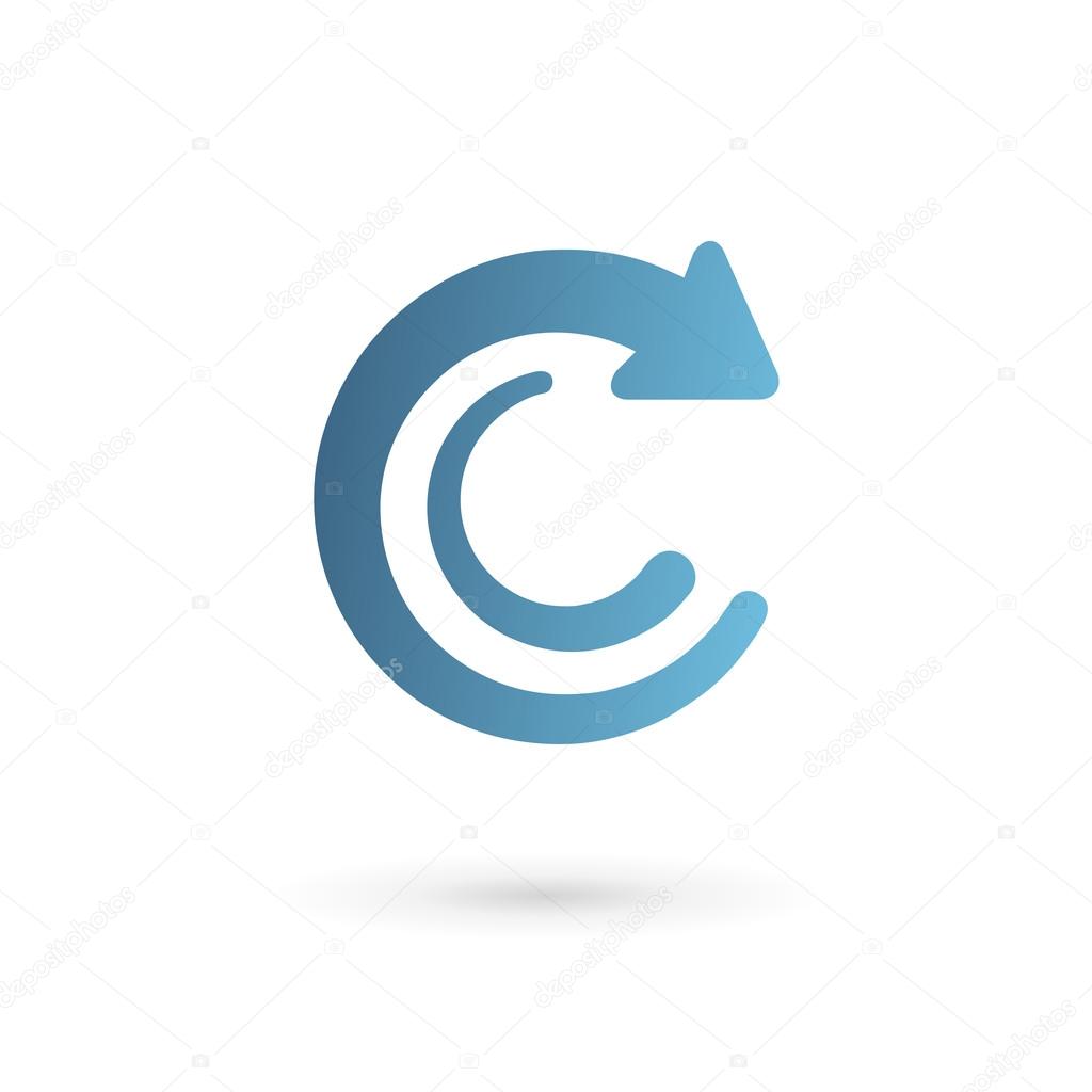 Letter C arrow logo icon design template elements. Vector color sign