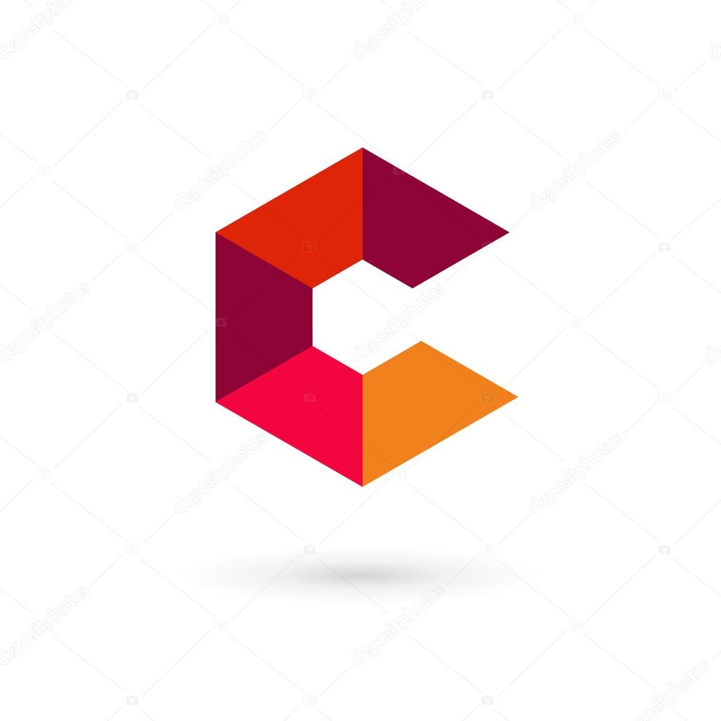Letter C mosaic logo icon design template elements. Vector color sign