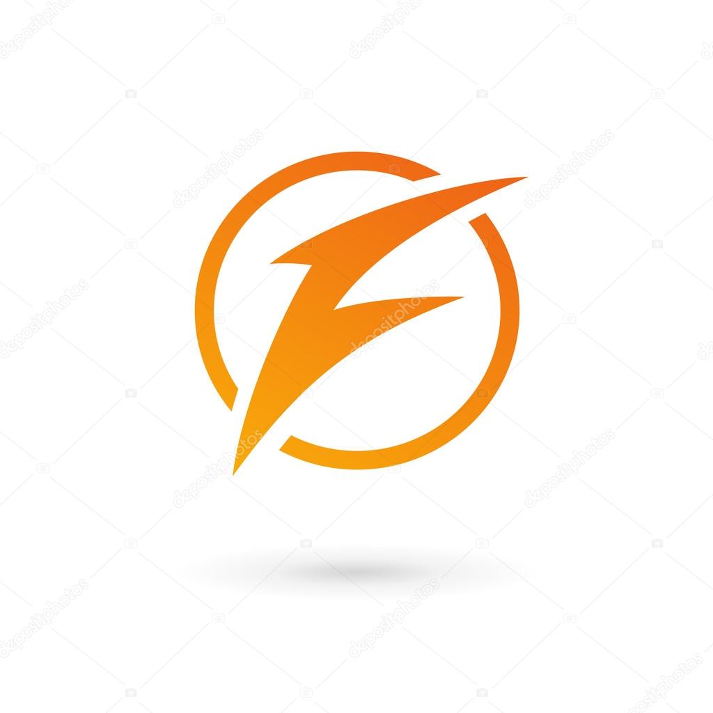 Letter F lightning logo icon design template element