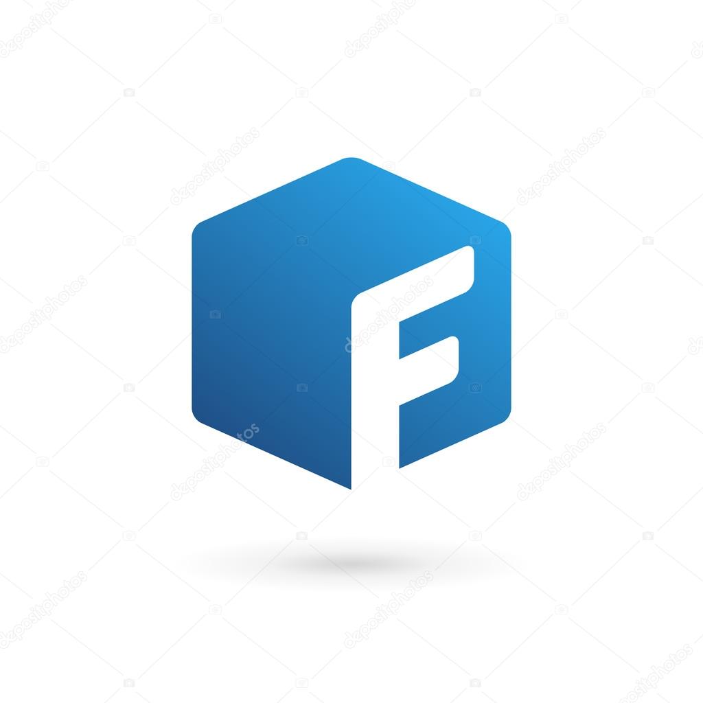 Letter F cube logo icon design template element