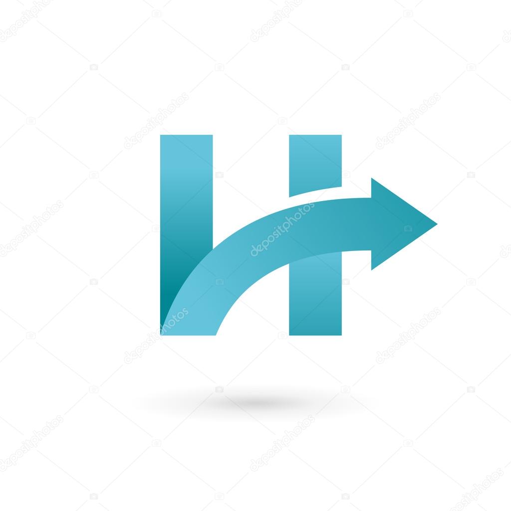 Letter H arrow logo icon design template elements. Vector color sign