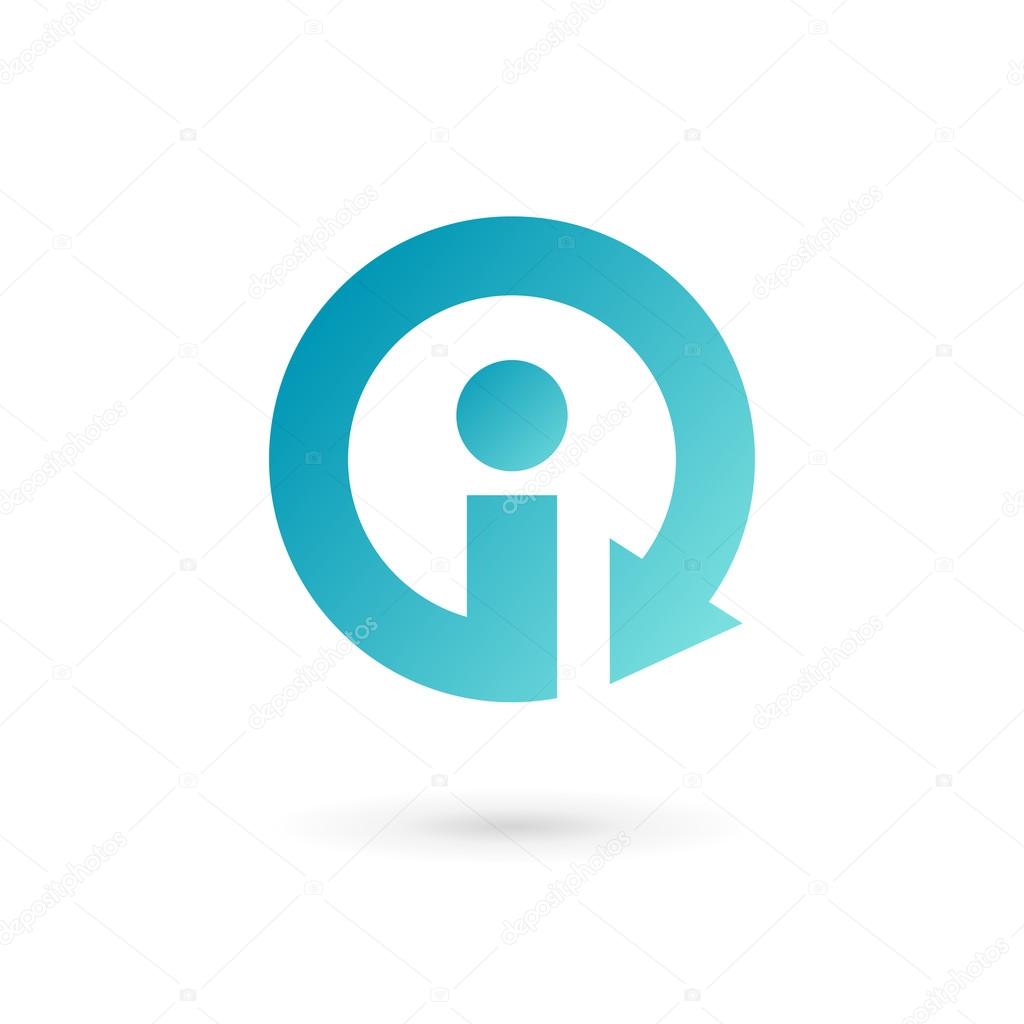 Letter I arrow logo icon design template elements. Vector color sign