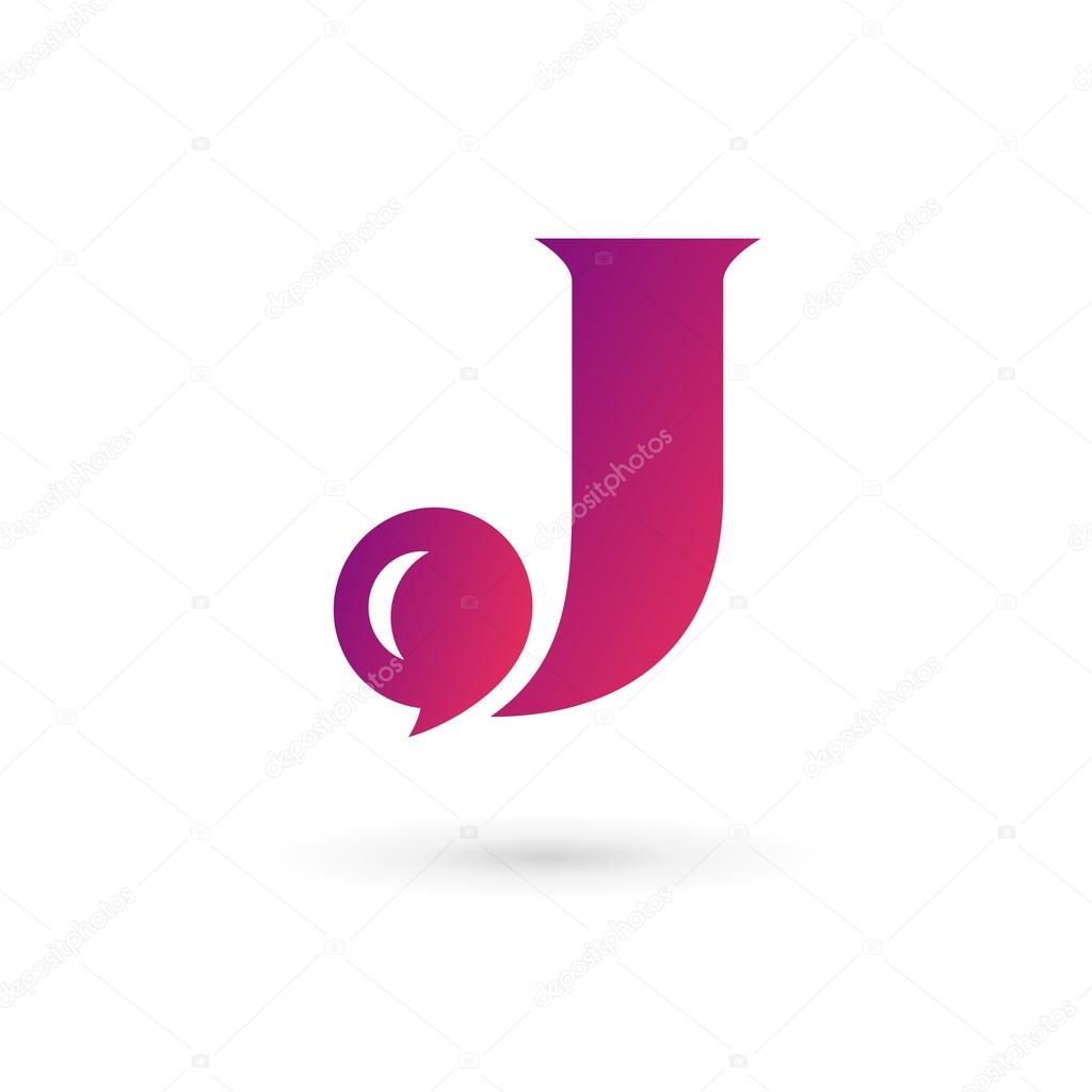 Letter J speech bubble logo icon design template elements. Vector color sign