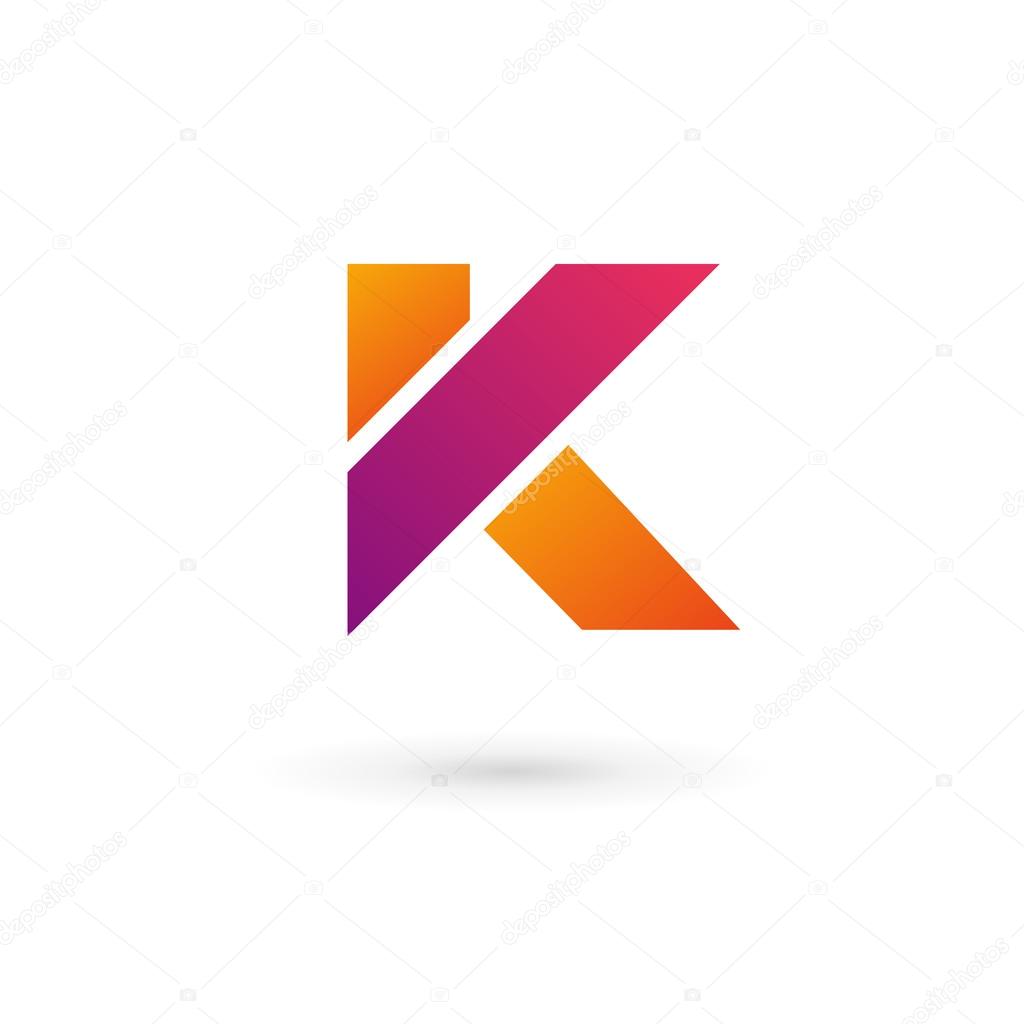 Letter K logo icon design template elements. Vector color sign