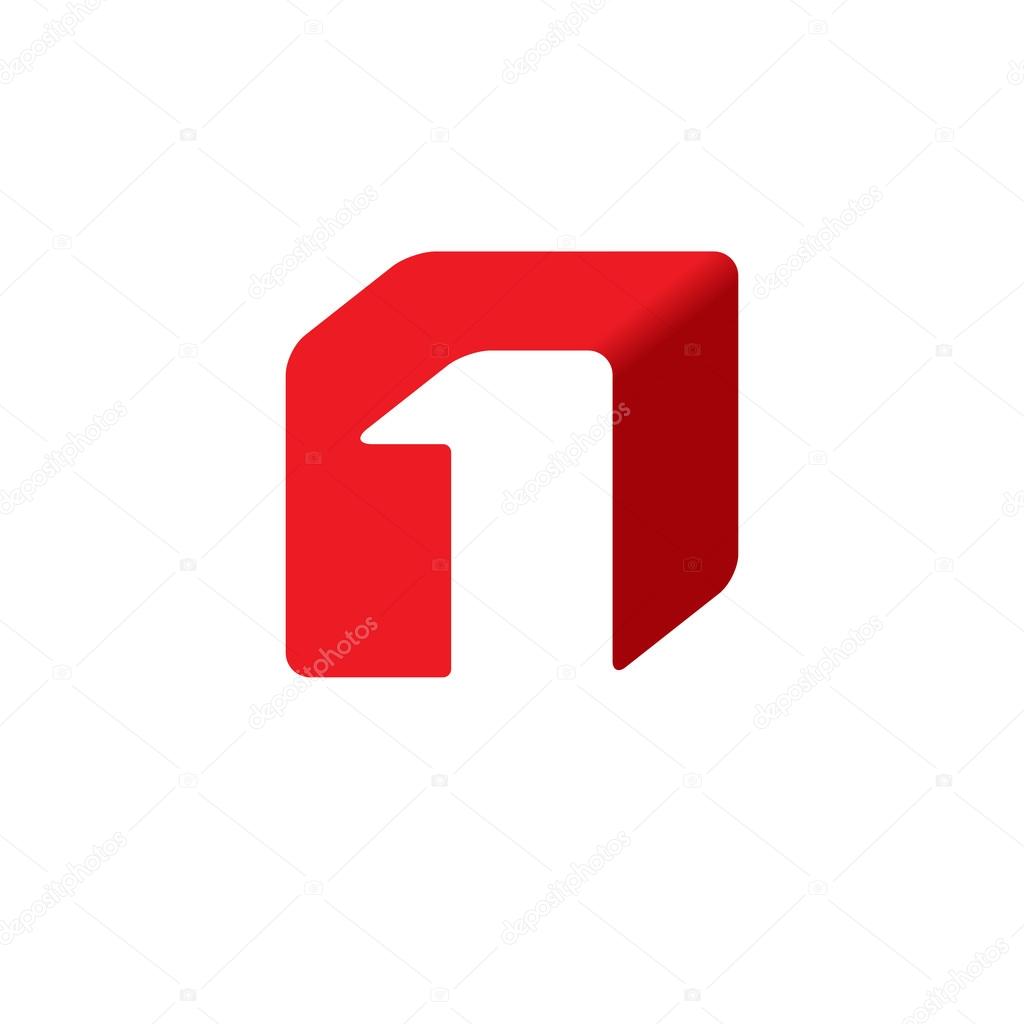 Number one 1 cube logo icon design template elements