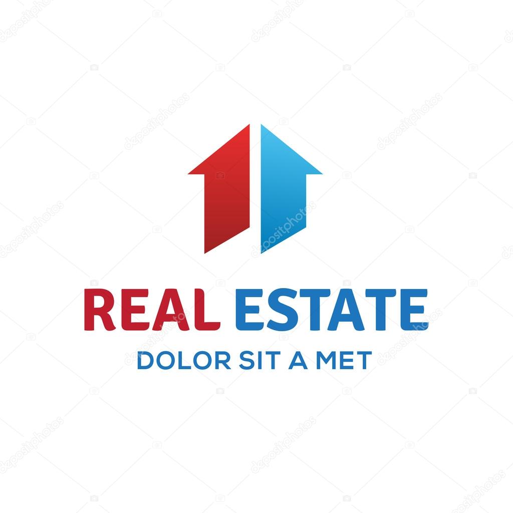 Number one 1 real estate sign logo icon design template with house and arro