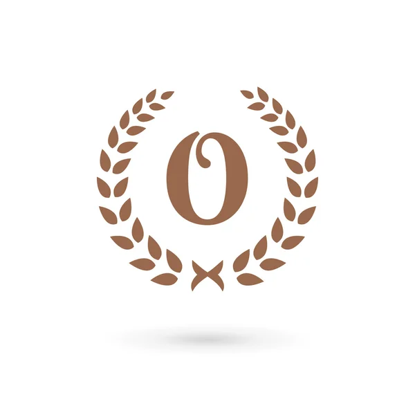 Letter O laurel krans logo pictogram sjabloon ontwerpelementen — Stockvector