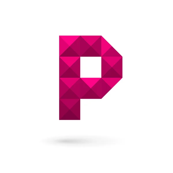 P betű mozaik logó ikonra design sablon elemei — Stock Vector