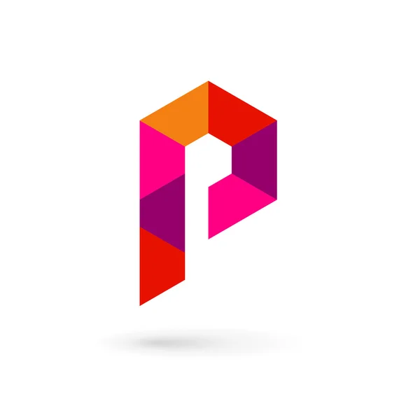 Letter P mozaïek logo pictogram ontwerpelementen sjabloon — Stockvector