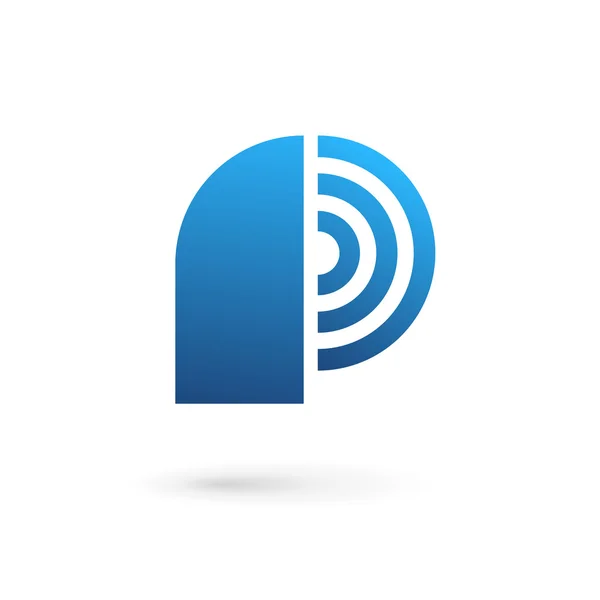 Letter P wireless logo icon design template elements — Stock Vector