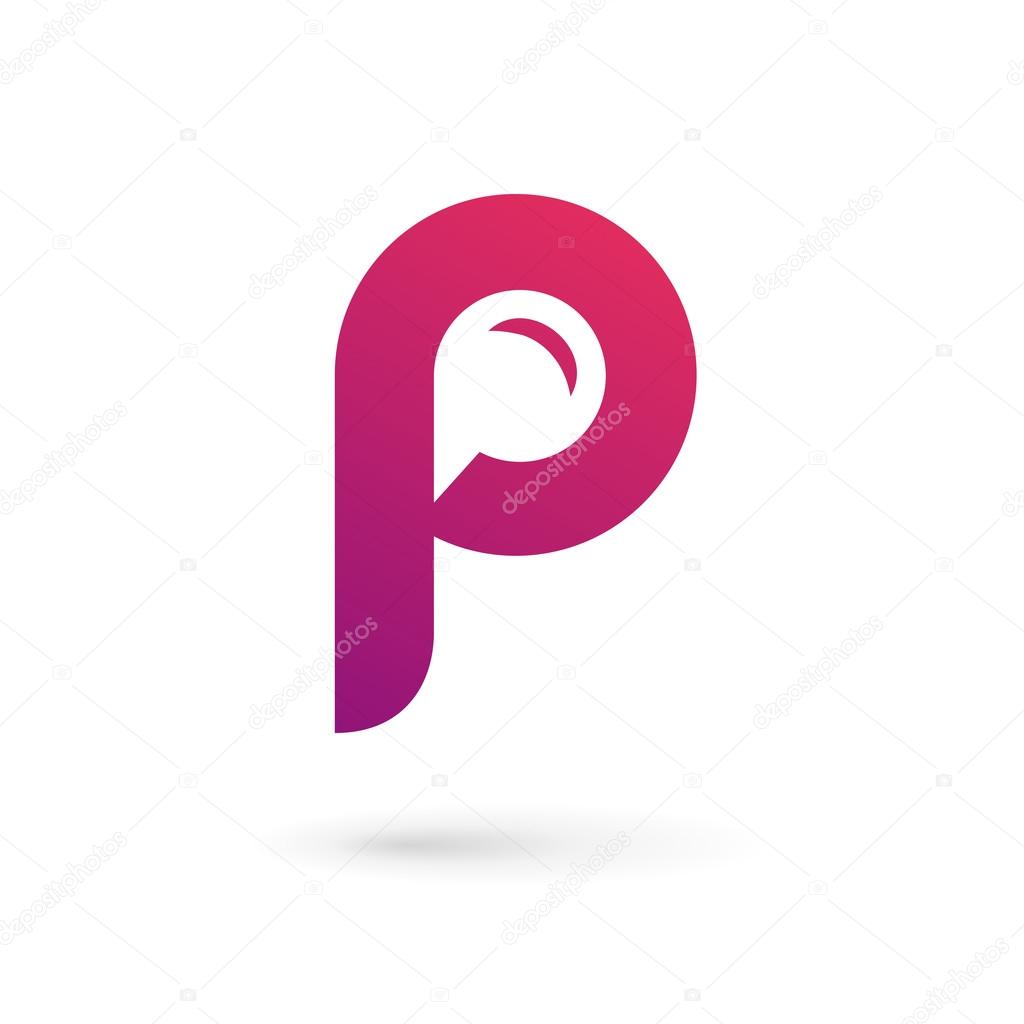 Letter P speech bubble logo icon design template element