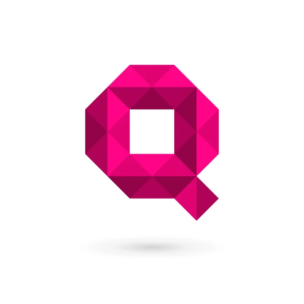 Unsur desain ikon logo mosaik Q - Stok Vektor