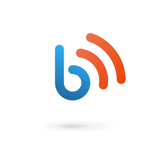 Lettre B logo sans fil icône éléments de modèle de conception — Image vectorielle