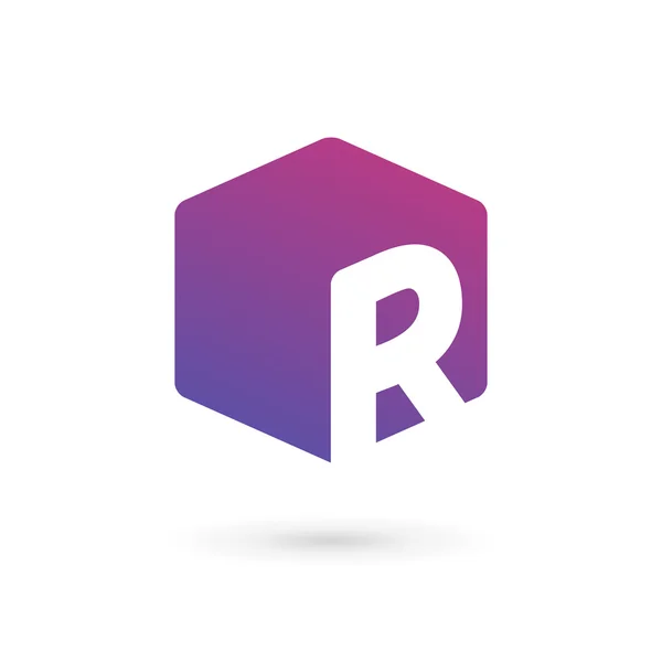 Letter R cube logo icon design template elements Royalty Free Stock Vectors