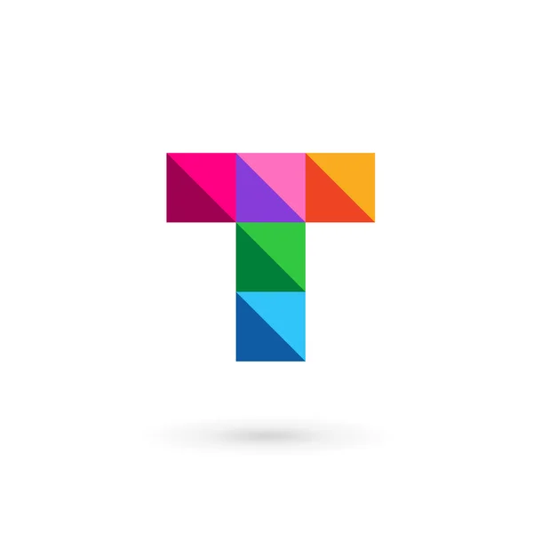 Bokstaven T mosaik logo ikon designelement mall — Stock vektor